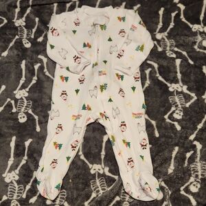 💀Little Wonders White Festive Footie